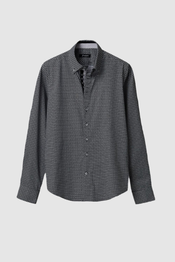 Camisa Hombre Roma Iconic Popelin Negro Blanco