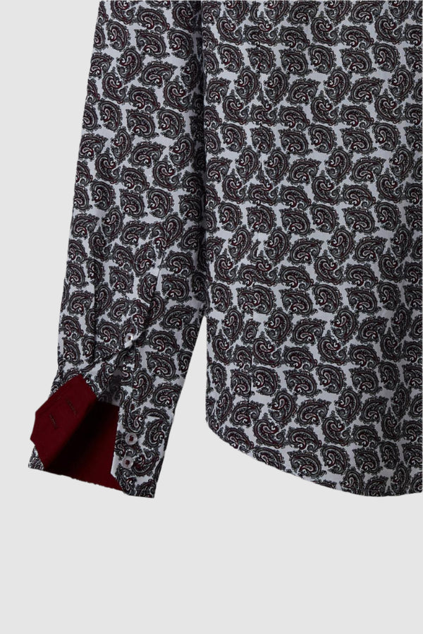 Camisa Hombre Roma Iconic Popelin Blanco Rojo