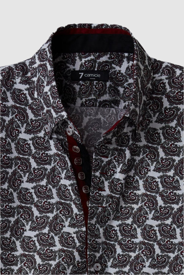 Camisa Hombre Roma Iconic Popelin Blanco Rojo