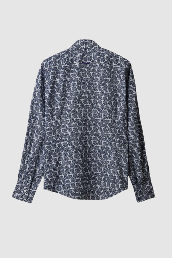 Camisa Hombre Roma Iconic Popelin Blanco Azul