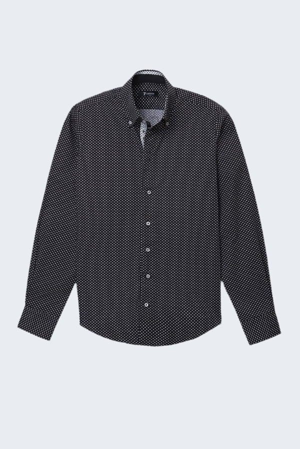 Chemise Homme Roma Iconic Popelin Noir Blanc