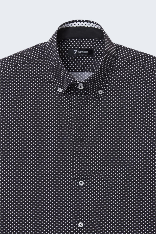 Chemise Homme Roma Iconic Popelin Noir Blanc
