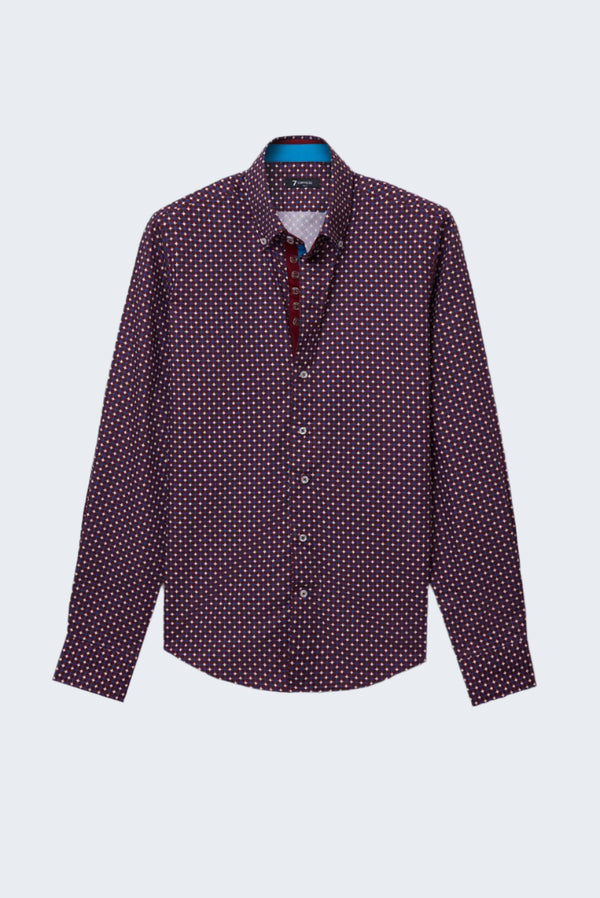 Camisa Hombre Roma Iconic Popelin Rojo Blanco