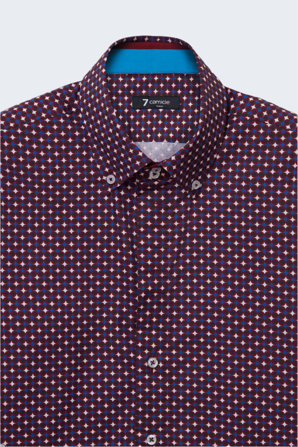 Camisa Hombre Roma Iconic Popelin Rojo Blanco
