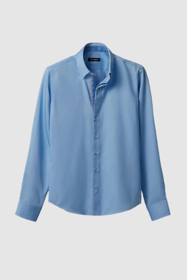 Roma Iconic Herren Hemd Satin Hellblau