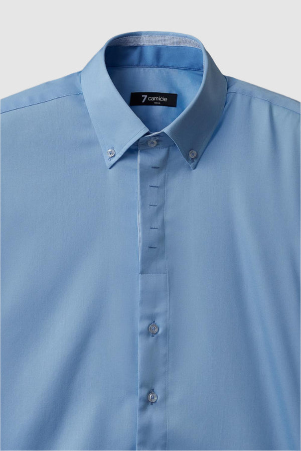 Roma Iconic Herren Hemd Satin Hellblau