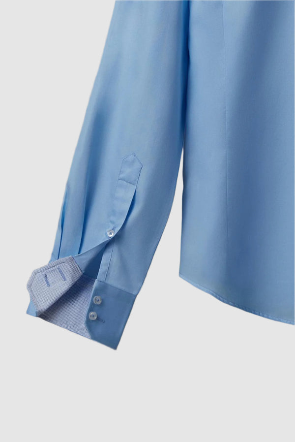 Roma Iconic Herren Hemd Satin Hellblau