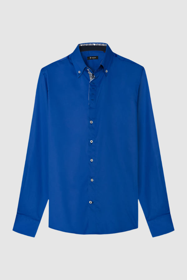 Roma Iconic Herren Hemd Satin Hellblau