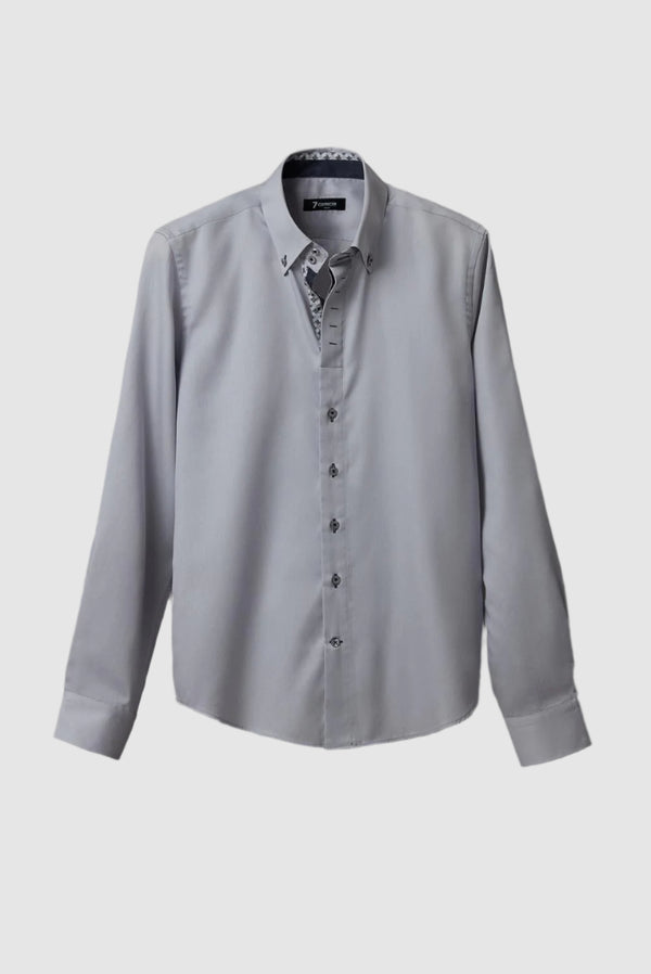 Roma Iconic Herren Hemd Satin Grau