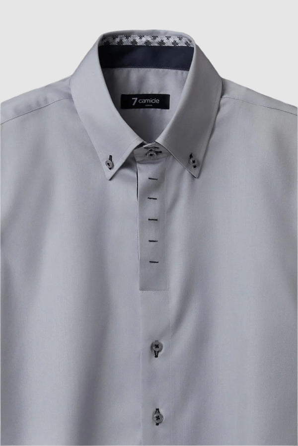 Roma Iconic Herren Hemd Satin Grau