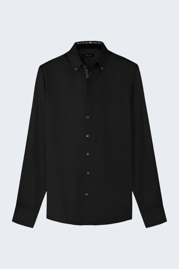 Camisa Hombre Roma Iconic Satin Negro