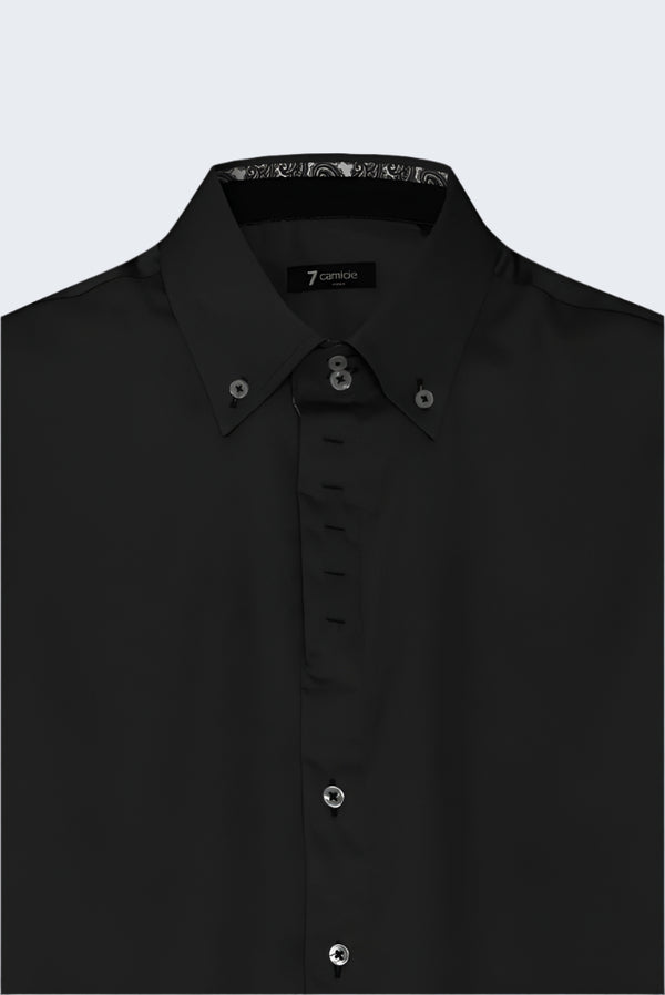 Camisa Hombre Roma Iconic Satin Negro