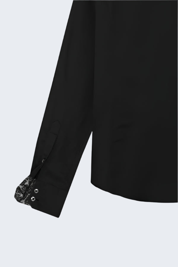 Camisa Hombre Roma Iconic Satin Negro