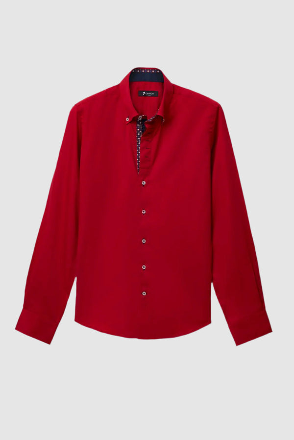 Camisa Hombre Roma Iconic Satin Rojo