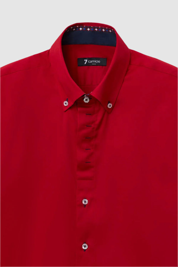 Camisa Hombre Roma Iconic Satin Rojo