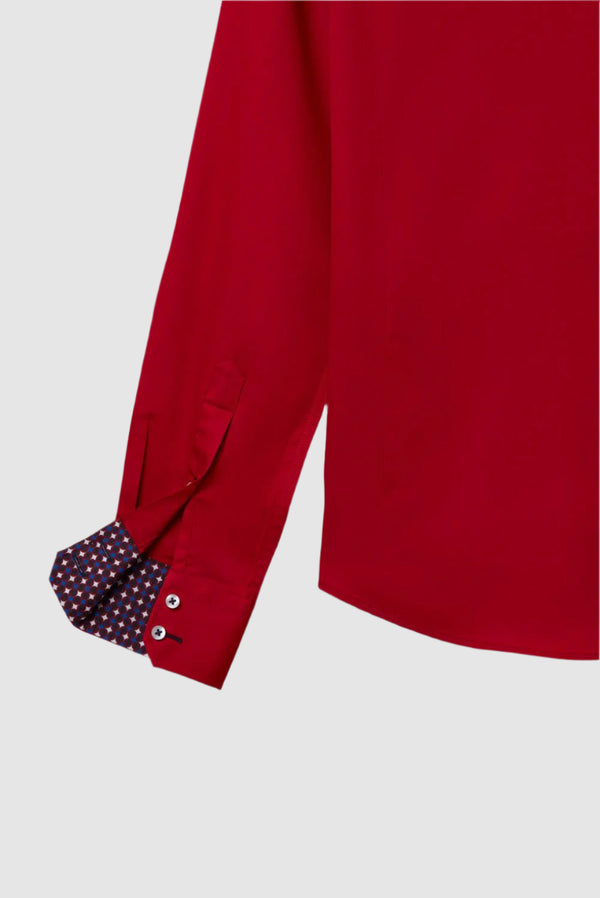 Camisa Hombre Roma Iconic Satin Rojo