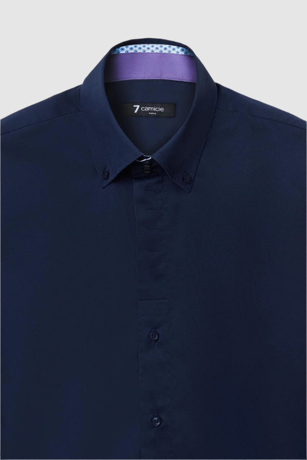 Roma Iconic Herren Hemd Satin Blau