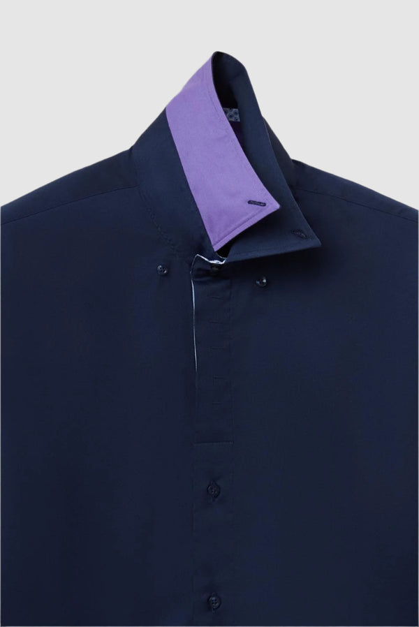 Roma Iconic Herren Hemd Satin Blau