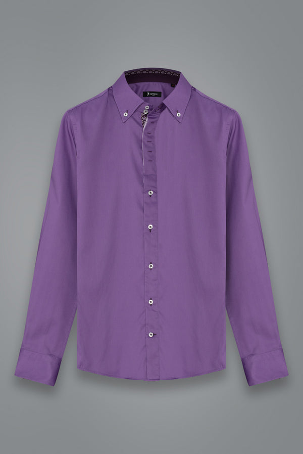 Roma Iconic Satin Man Shirt Purple