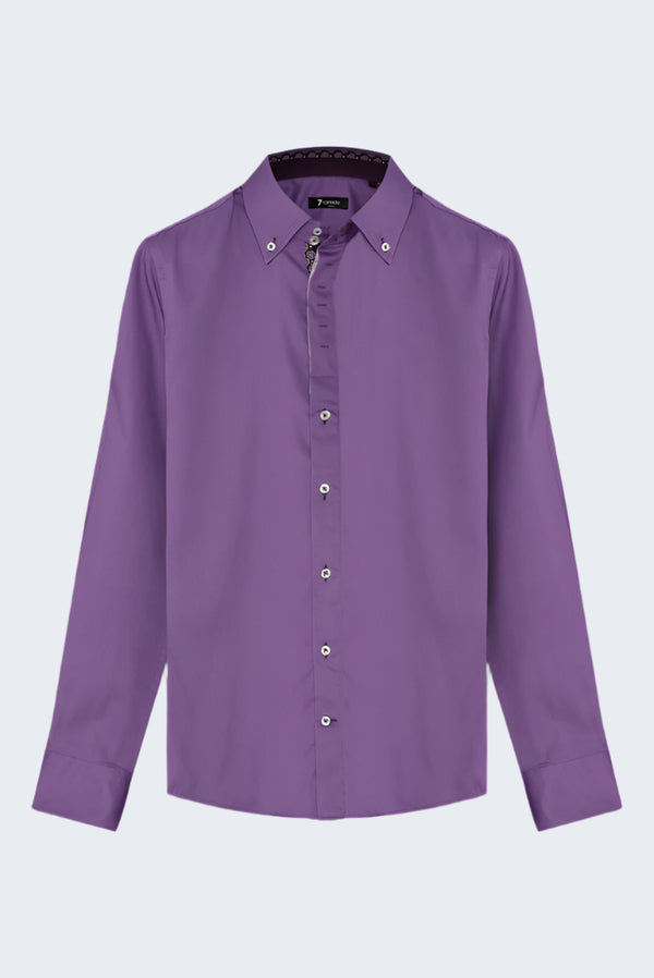 Camicia Uomo Roma Iconic Satin Viola