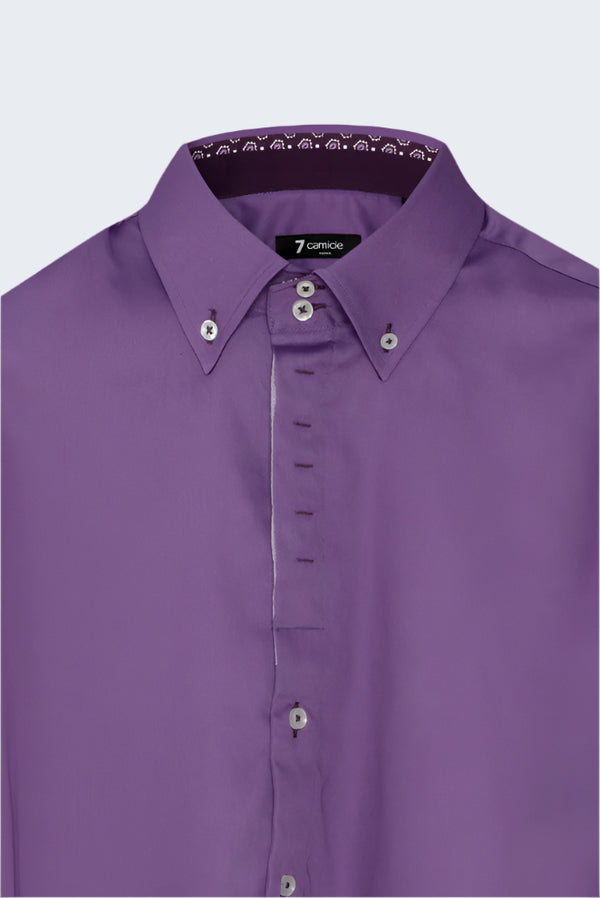Camicia Uomo Roma Iconic Satin Viola