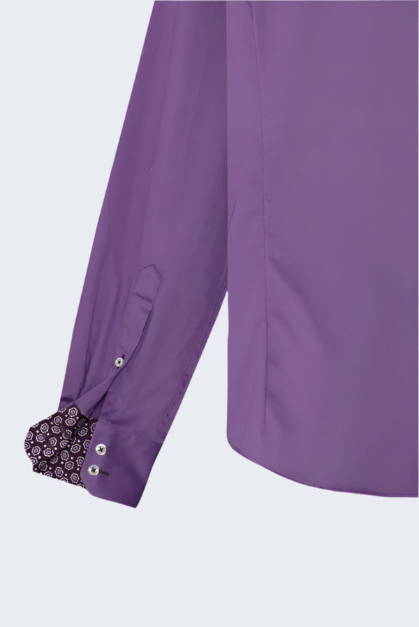 Camicia Uomo Roma Iconic Satin Viola