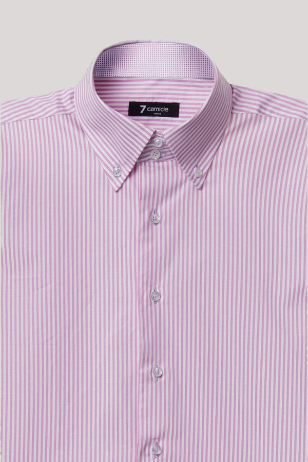 Camicia Uomo Roma Sport Armaturato Bianco Lilla