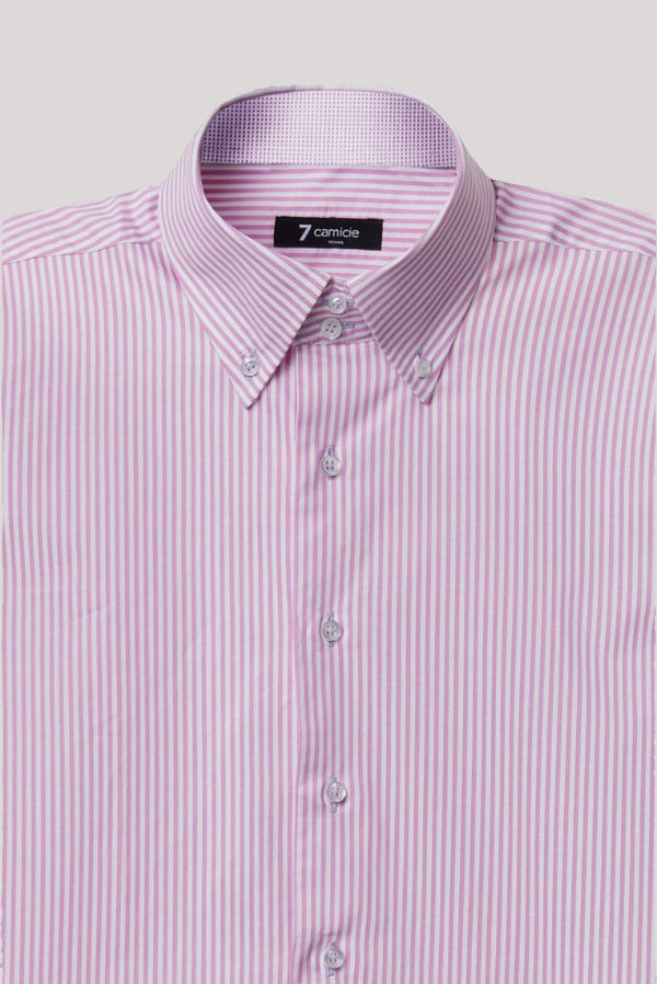 Camicia Uomo Roma Sport Armaturato Bianco Lilla