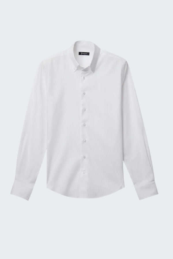 Camicia Uomo Roma Sport Jacquard Bianco Bianco