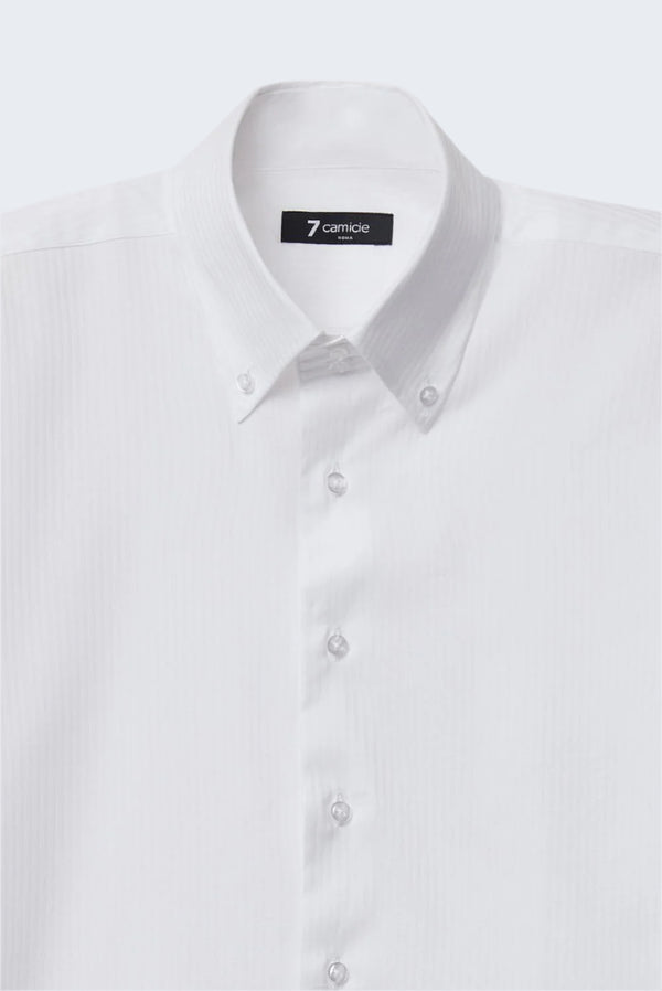 Camicia Uomo Roma Sport Jacquard Bianco Bianco
