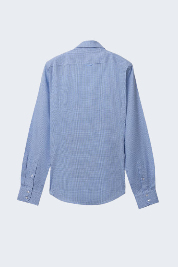 Camisa Hombre Roma Sport Jacquard Blanco Azul Claro
