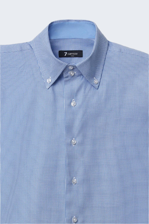 Camisa Hombre Roma Sport Jacquard Blanco Azul Claro