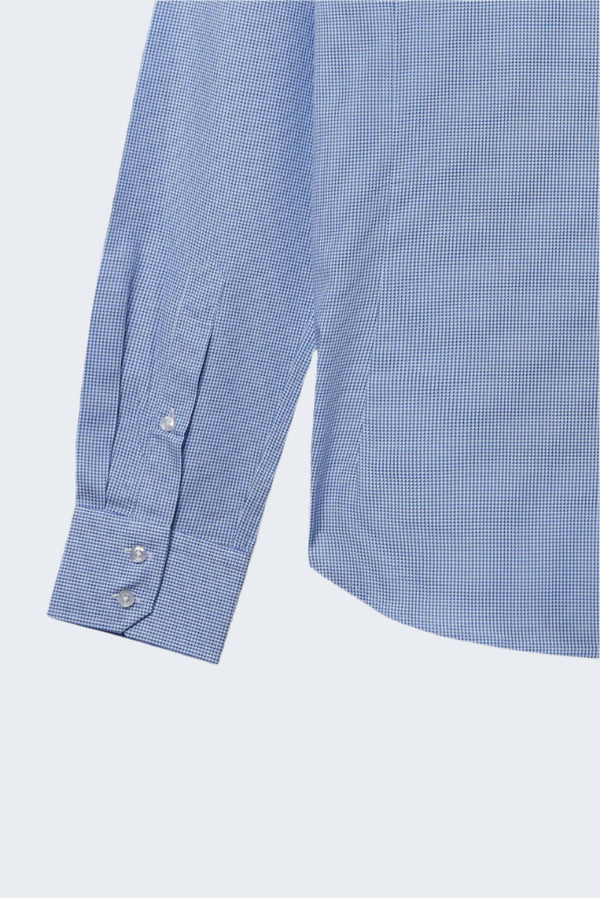 Camisa Hombre Roma Sport Jacquard Blanco Azul Claro