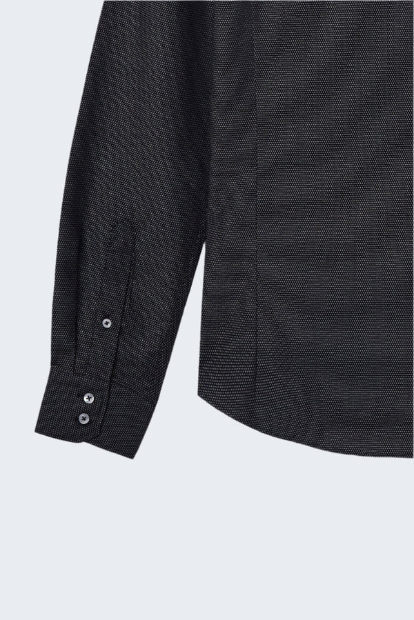 Camicia Uomo Roma Sport Jacquard Nero Bianco