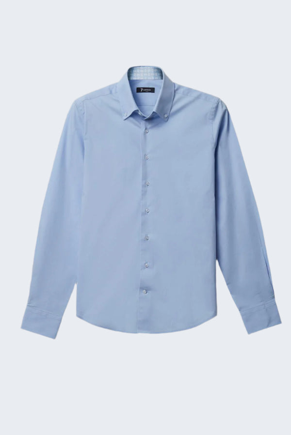 Chemise Homme Roma Sport Popelin Stretch Bleu clair