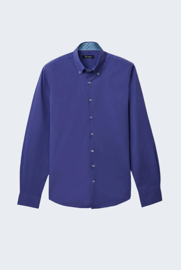Chemise Homme Roma Sport Popelin Stretch Bleu clair