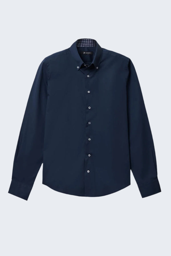 Chemise Homme Roma Sport Popelin Stretch Bleu