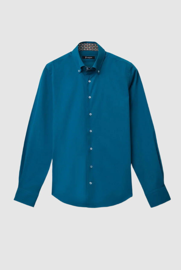 Camicia Uomo Roma Sport Popelin Stretch Verde