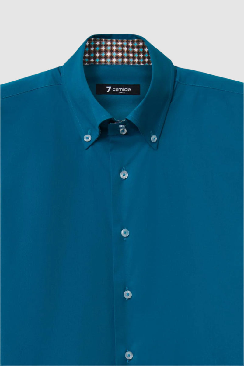 Roma Sport Poplin Stretch Man Shirt Green 7 Camicie Roma Sport Poplin Stretch Man Shirt Green 7 Camicie