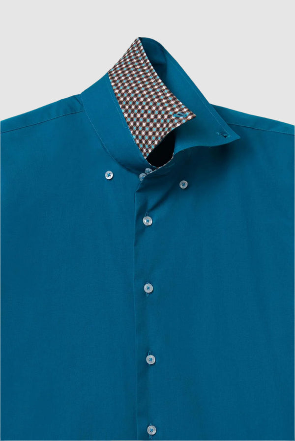Camicia Uomo Roma Sport Popelin Stretch Verde