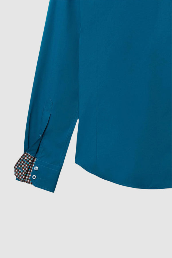 Camicia Uomo Roma Sport Popelin Stretch Verde