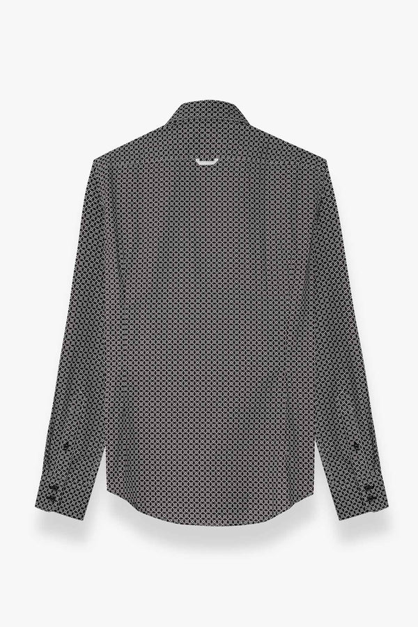 Camisa Hombre Roma Sport Popelin Negro Blanco