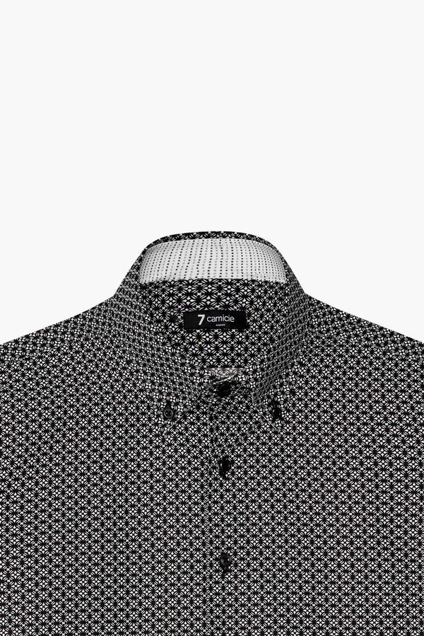Camisa Hombre Roma Sport Popelin Negro Blanco