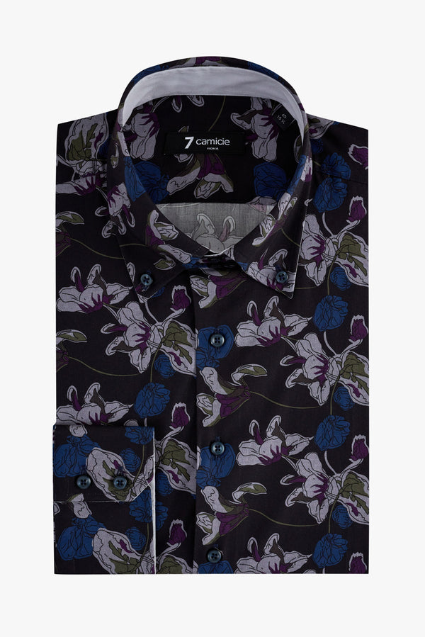 Chemise Homme Roma Sport Popelin Bleu Violet