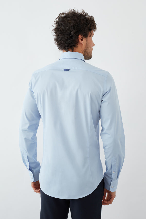 Chemise Homme Roma Sport Popelin Stretch Bleu clair