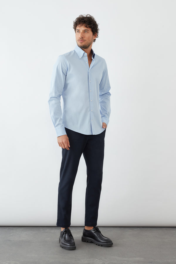 Roma Sport Poplin Stretch Man Shirt Light Blue