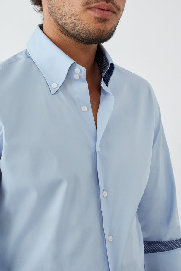 Chemise Homme Roma Sport Popelin Stretch Bleu clair