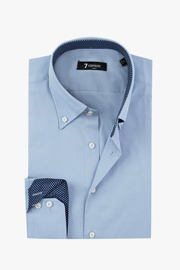 Chemise Homme Roma Sport Popelin Stretch Bleu clair