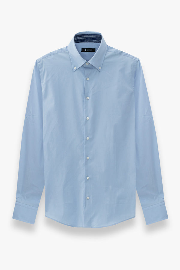 Roma Sport Poplin Stretch Man Shirt Light Blue