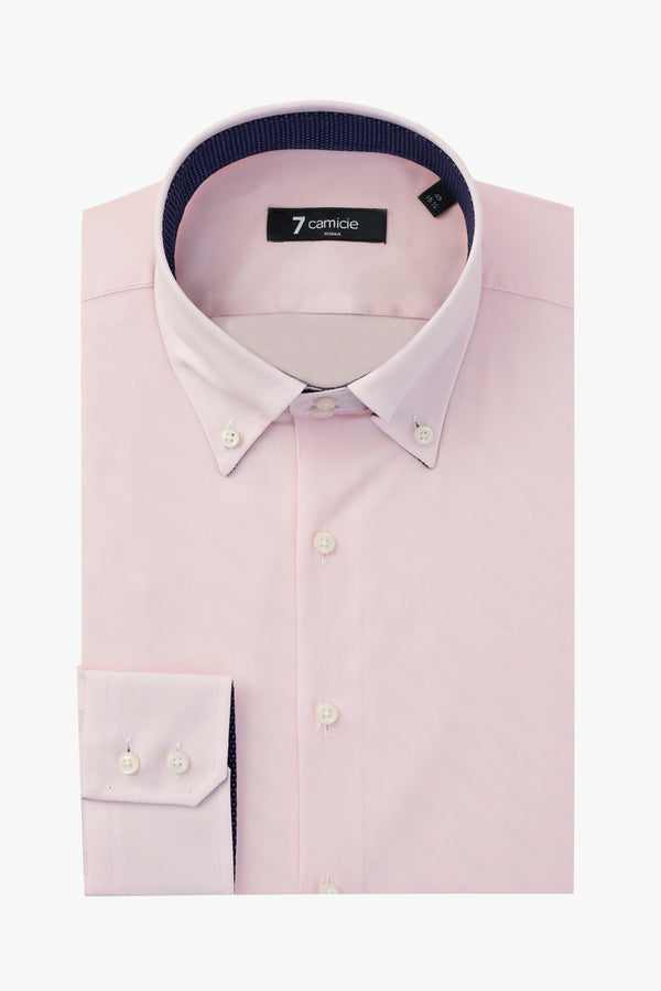 Camicia Uomo Roma Sport Popelin Stretch Rosa